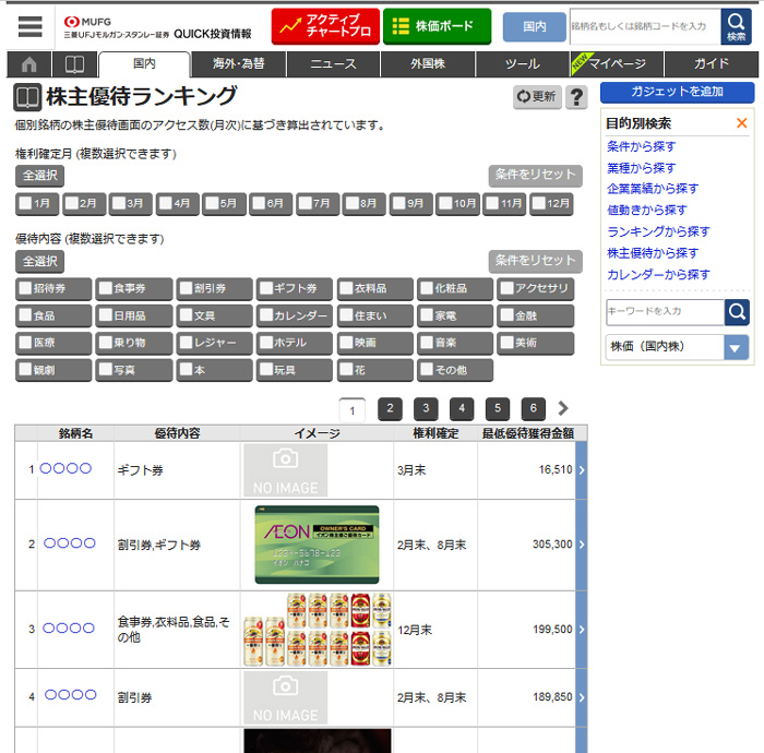 ランキング